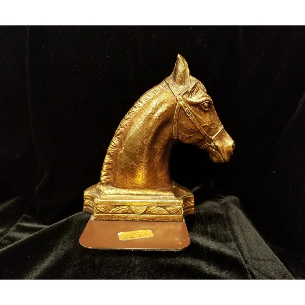 Vintage Syroco Wood Horse with Bookend/ Doorstopper